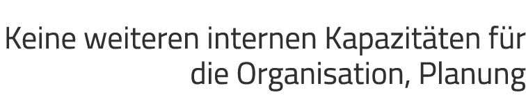 Keine weiteren internen Kapazit ten f r die Organisation, Planung