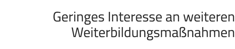 Geringes Interesse an weiteren Weiterbildungsma nahmen