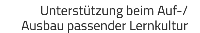 Unterst tzung beim Auf-/Ausbau passender Lernkultur